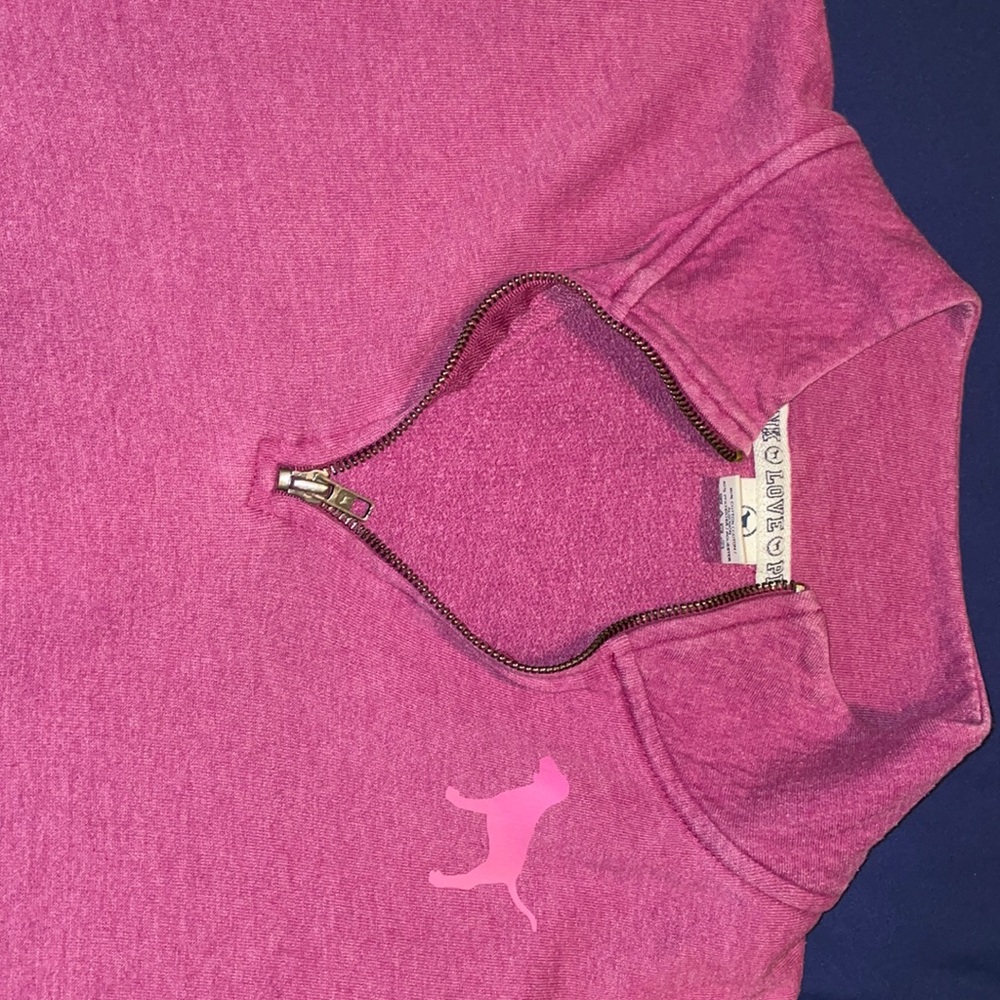 Victorias Secret PINK half zip pullover, size M, purple